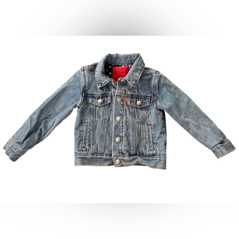 Vtg Little LEVI'S Toddler Denim Jean Jacket Size 3T  Lined EUC